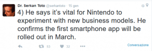 serkan toto twitt app nintendo marzo