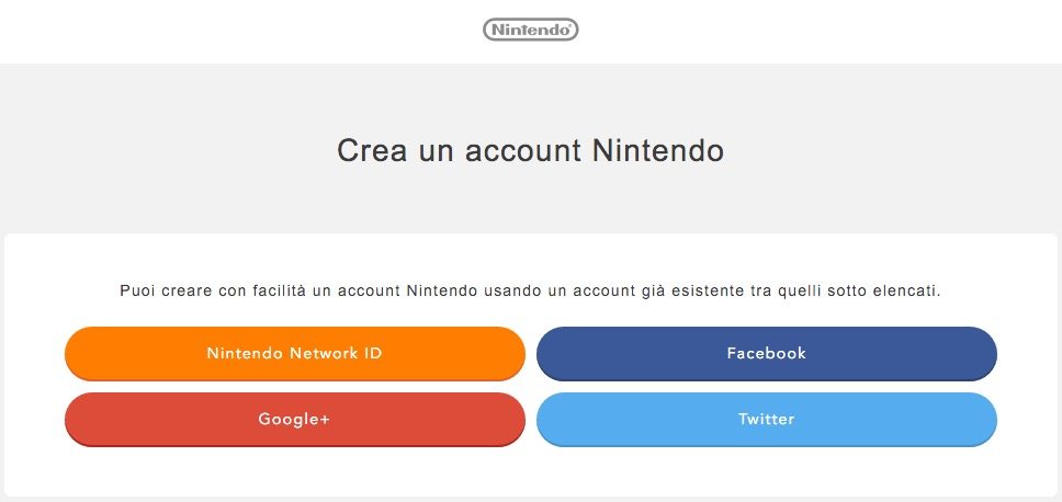 Iscrizione Account Nintendo