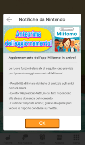 aggiornamento miitomo