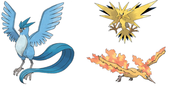 zapdos moltres articuno