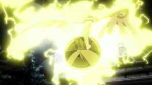 Episodio XYZ035 - Il Pokémon Armabianca viene colpito da Fulmine