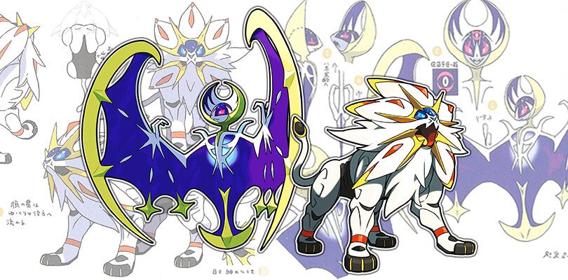 Ecco le concept art di Solgaleo, Lunala, dei Tapu e di molti altri Pokémon di settima generazione