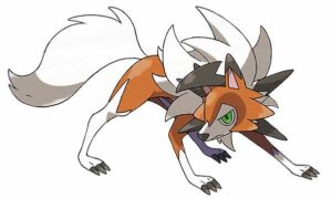 Artwork ufficiale di Lycanroc Forma Crepuscolo