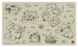 playmat pokémon abbozzati in bianco e nero