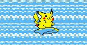 surfing pikachu