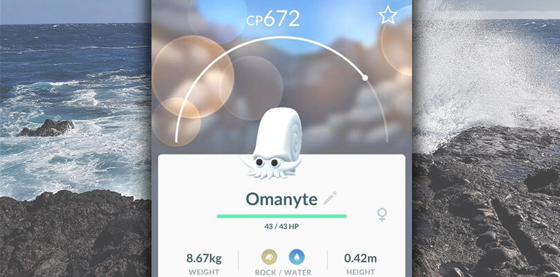Un Omanyte bianco è stato trovato su Pokémon GO