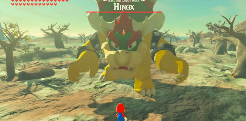 Una mod per The Legend of Zelda: Breath of the Wild inserisce una lotta tra Mario e Bowser