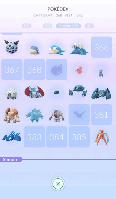 Pokédex Pokémon GO Sinnoh 2