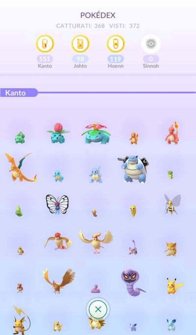 Pokédex Pokémon GO Sinnoh