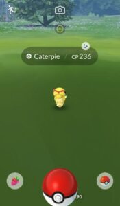 Caterpie cromatico in Pokémon GO
