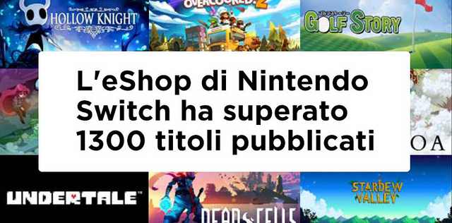Il Nintendo eShop di Switch ha superato i 1300 titoli pubblicati