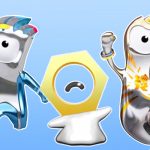 Meltan, il Pokémon Bullone, insieme a Wenlock e Mandeville, le mascotte di Londra 2012