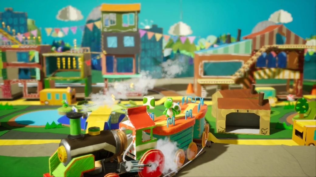 Dettaglio del gameplay di Yoshi's Crafted World