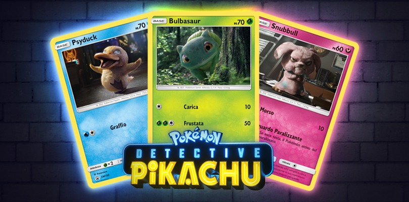 Bulbasaur, Psyduck e Snubbull saranno le tre carte promozionali del film Detective Pikachu