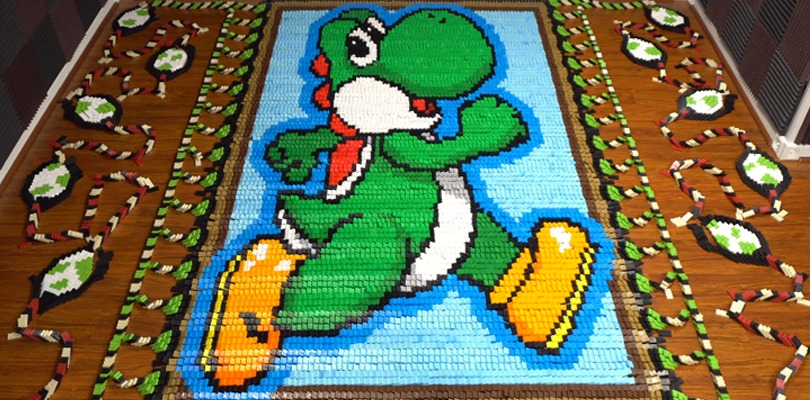 Yoshi's Crafted World: TheDominoKing realizza un percorso da 34mila tessere