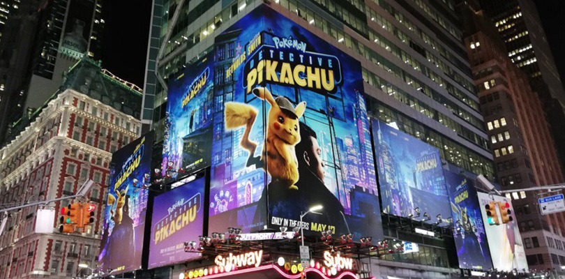 Detective Pikachu fa capolino a Times Square con delle bellissime pubblicità