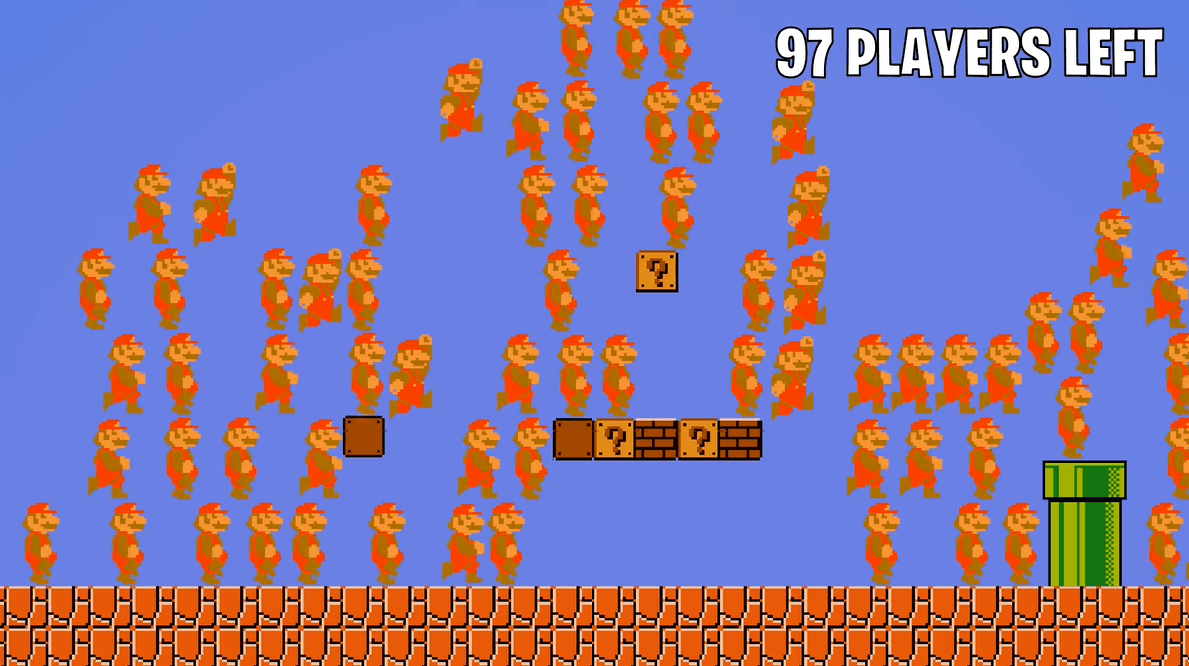 Il primo livello di Super Mario Bros. se fosse un battle royale