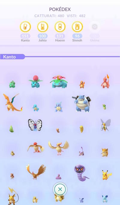 Pokédex Unima Pokémon GO