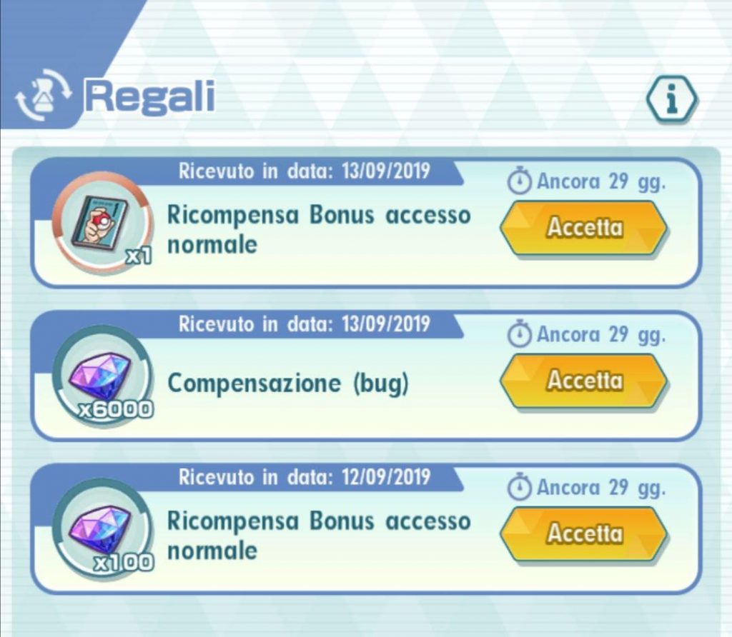 Regali compensativi per i bug 