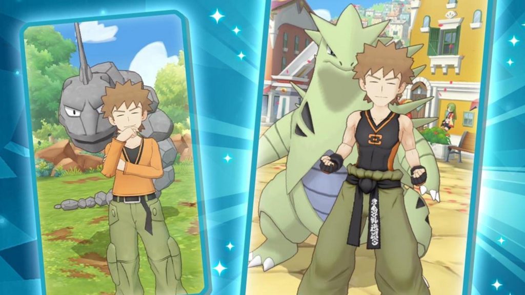 Brock e Brock Costumax in Pokémon Masters.