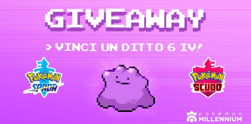 GIVEAWAY GRATUITO: Prova a vincere tre Ditto 6IV provenienti da Galar!
