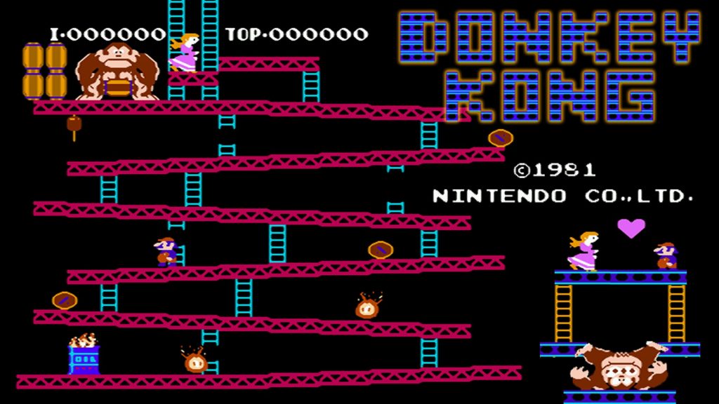 Donkey Kong nel primo, indimenticabile titolo del 1981 per Nintendo.