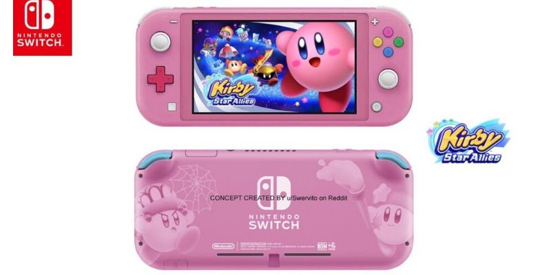 Ecco come sarebbe una Nintendo Switch Lite a tema Kirby