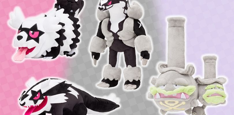 I peluche Pokémon di Zigzagoon, Linoone, Weezing forma Galar e di Obstagoon arrivano nei Pokémon Center