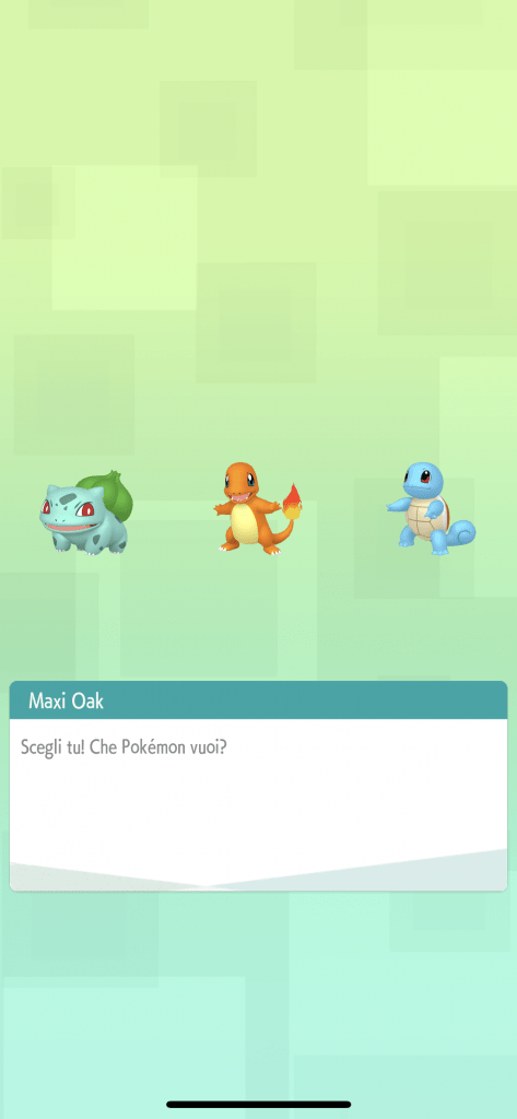 Scelta di un Pokémon da Kanto