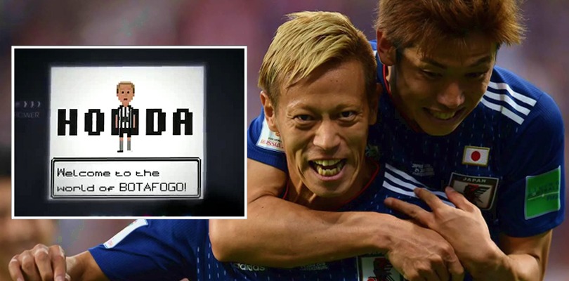 Il calciatore giapponese Honda approda in Brasile con un tributo in stile Pokémon