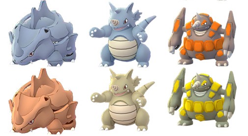 Rhyhorn e evoluzioni cromatiche