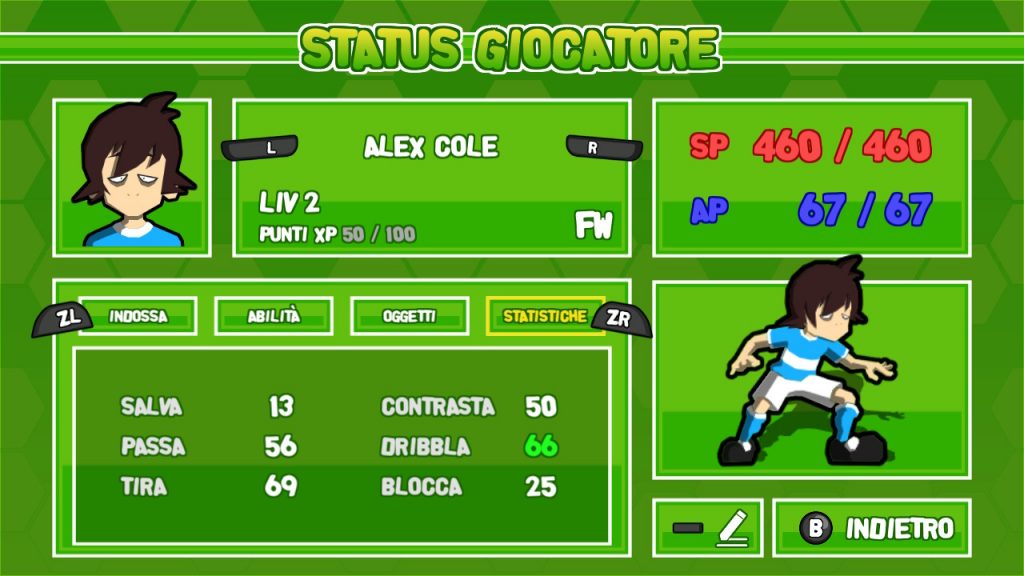 Status Giocatore in Ganbare! Super Strikers