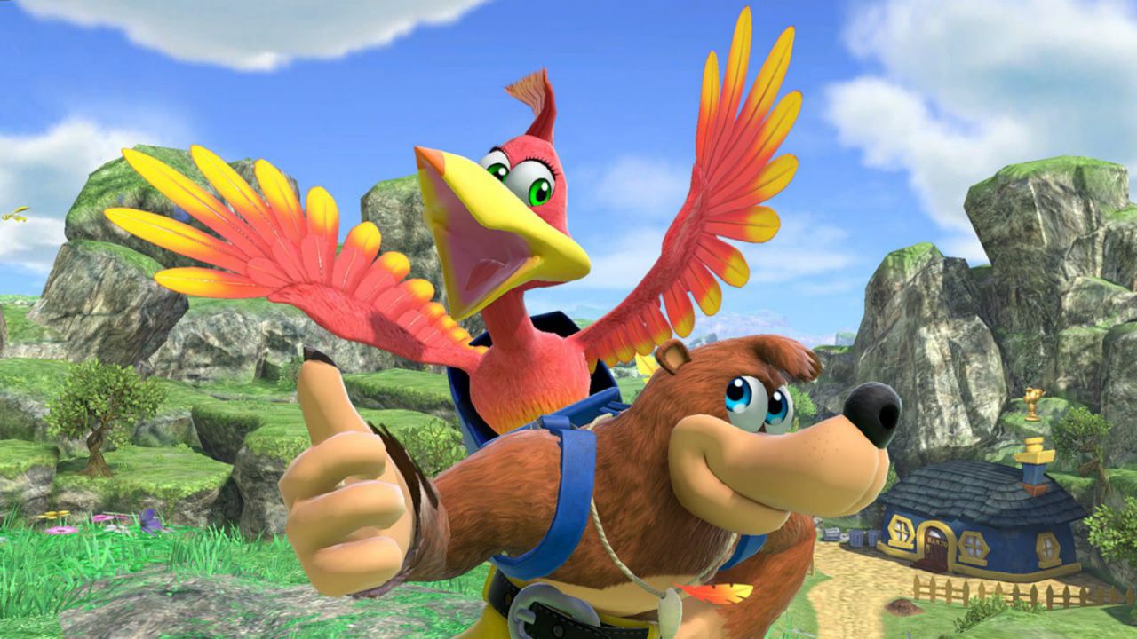 La statua di Kazooie colpita dalla tempesta Ciara