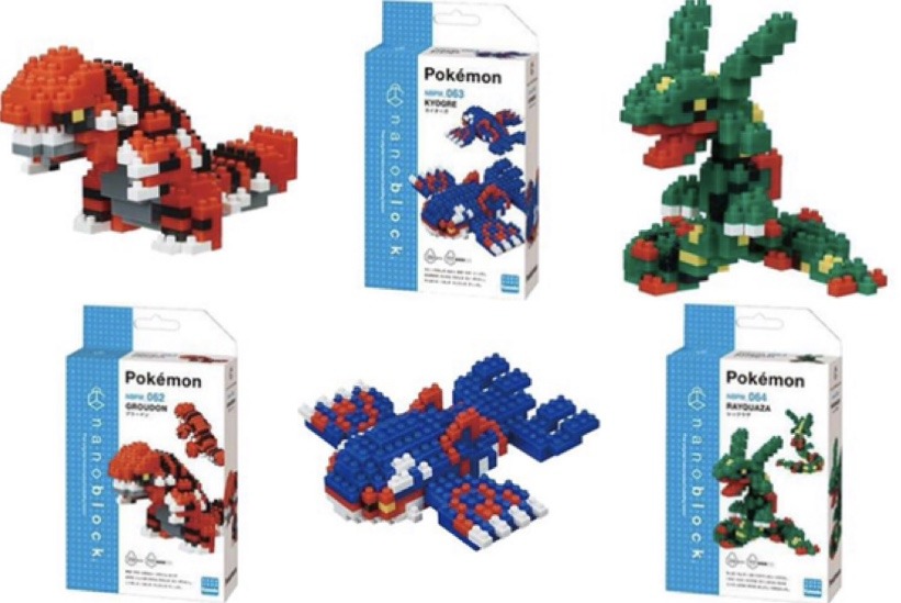 In arrivo i Nanoblock di Groudon, Kyogre e Rayquaza in Giappone