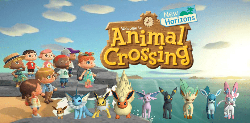 Fan art della famiglia evolutiva di Eevee in Animal Crossing: New Horizons