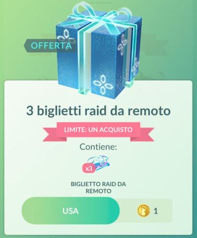 biglietti raid remoto pacco