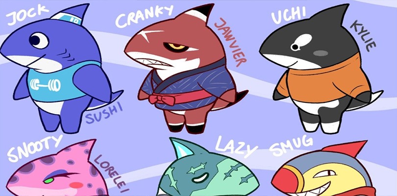 Un artista trasforma tutti gli abitanti di Animal Crossing in squali
