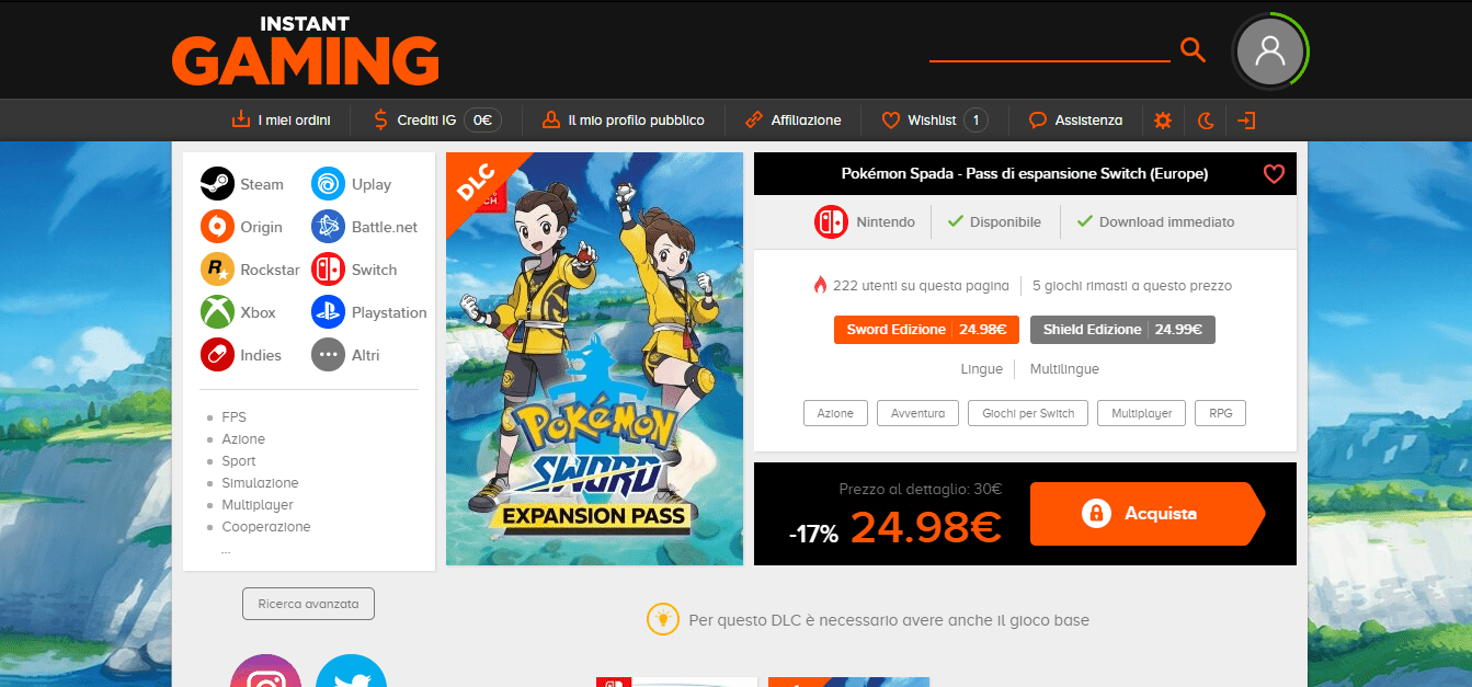 Instant Gaming è Un Sito Affidabile