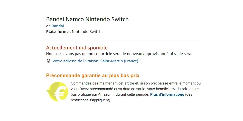 Bandai Amazon France