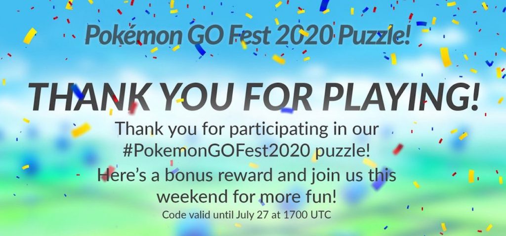 codice Pokémon GO Fest
