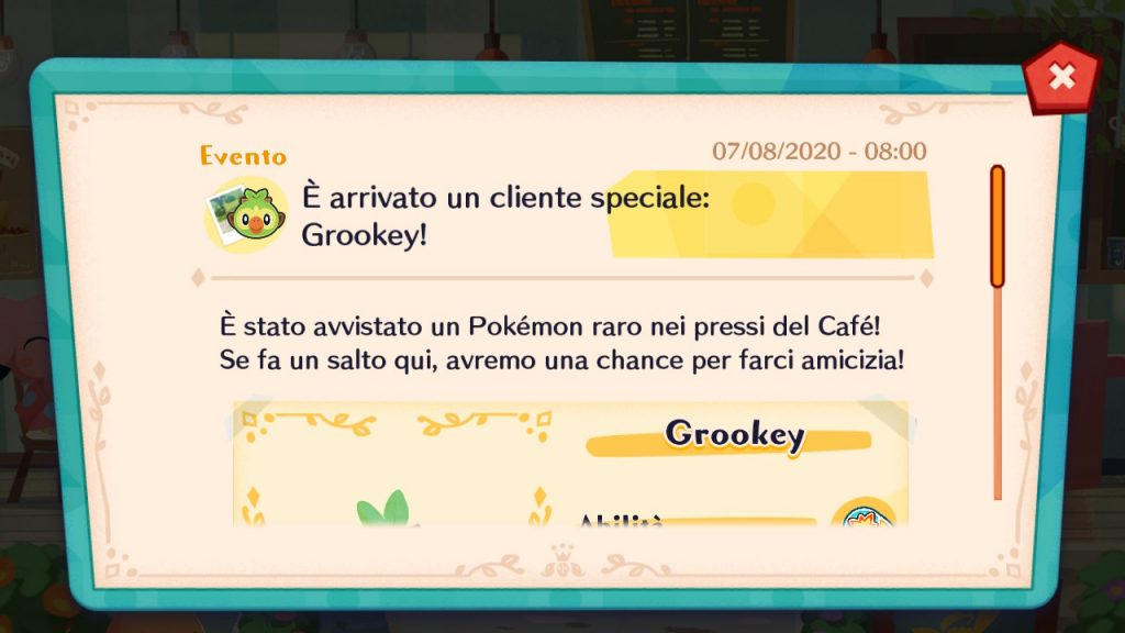 Grookey sarà il quarto ospite speciale di Pokémon Café Mix