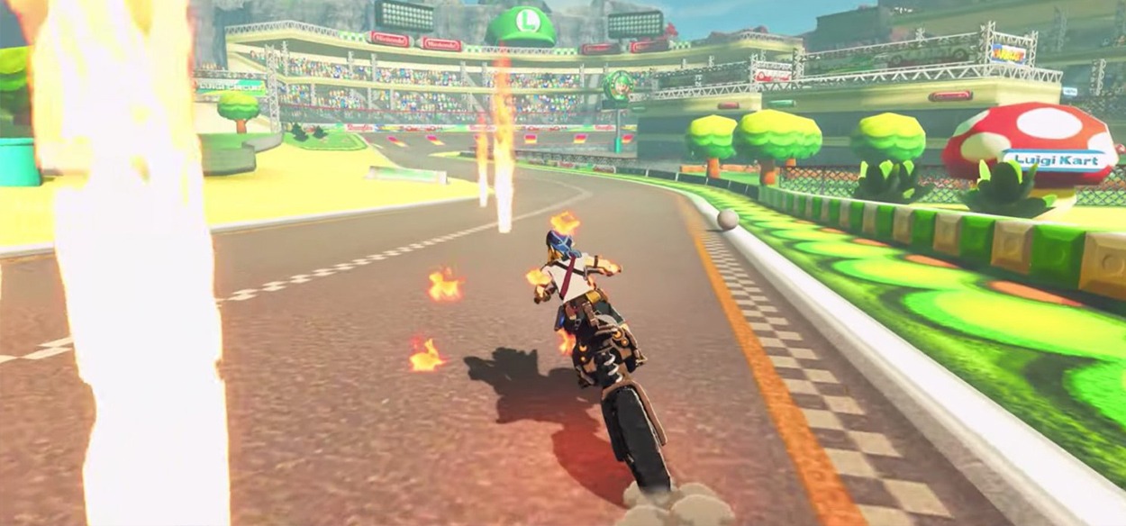 Modder ricrea una pista di Mario Kart in The Legend of Zelda: Breath of the Wild