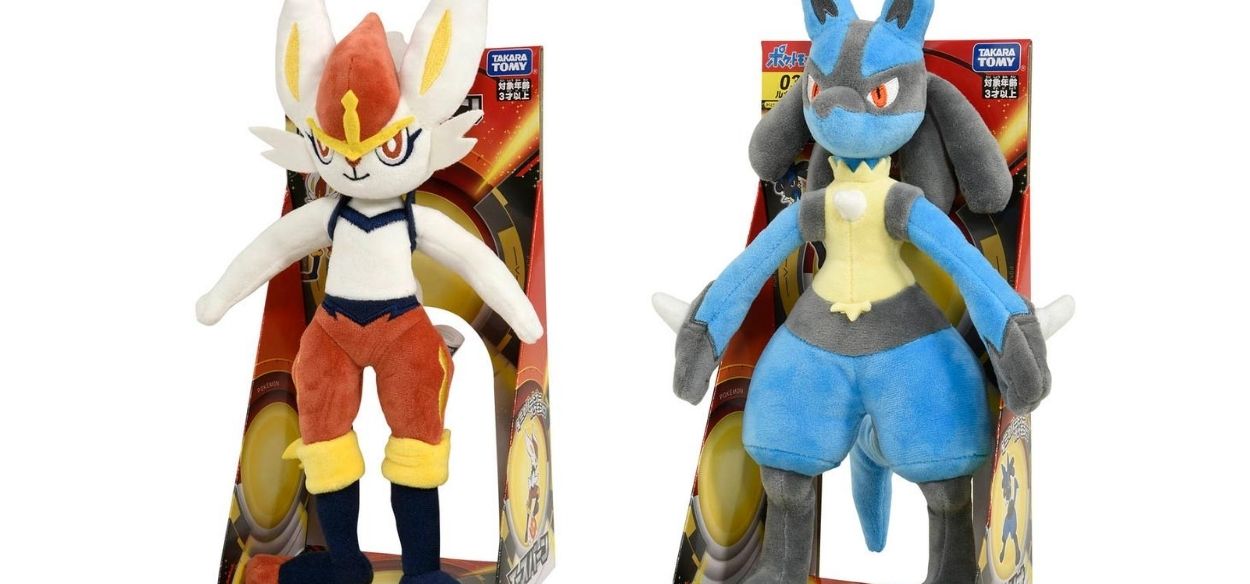 Takara Tomy presenta i nuovi peluche di Lucario e Cinderace