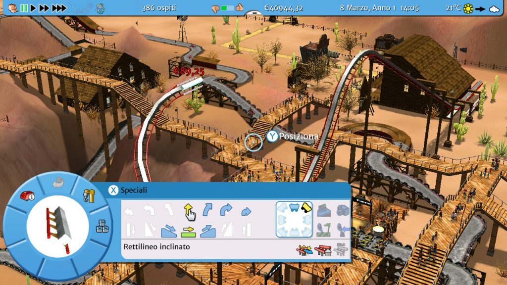 Costruzione di un ottovolante in Roller Coaster Tycoon 3