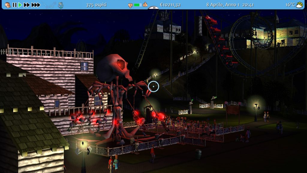 Parco a tema horror in Roller Coaster Tycoon 3