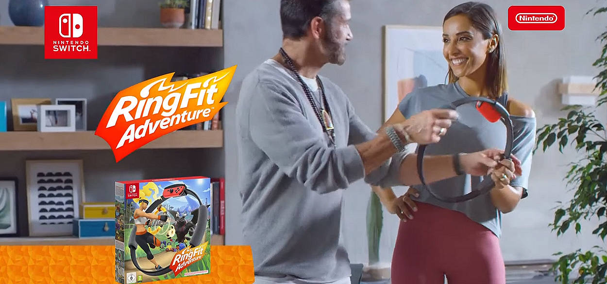 Juliana Moreira ed Edoardo Stoppa testimonial di Nintendo Switch e Ring Fit Adventure