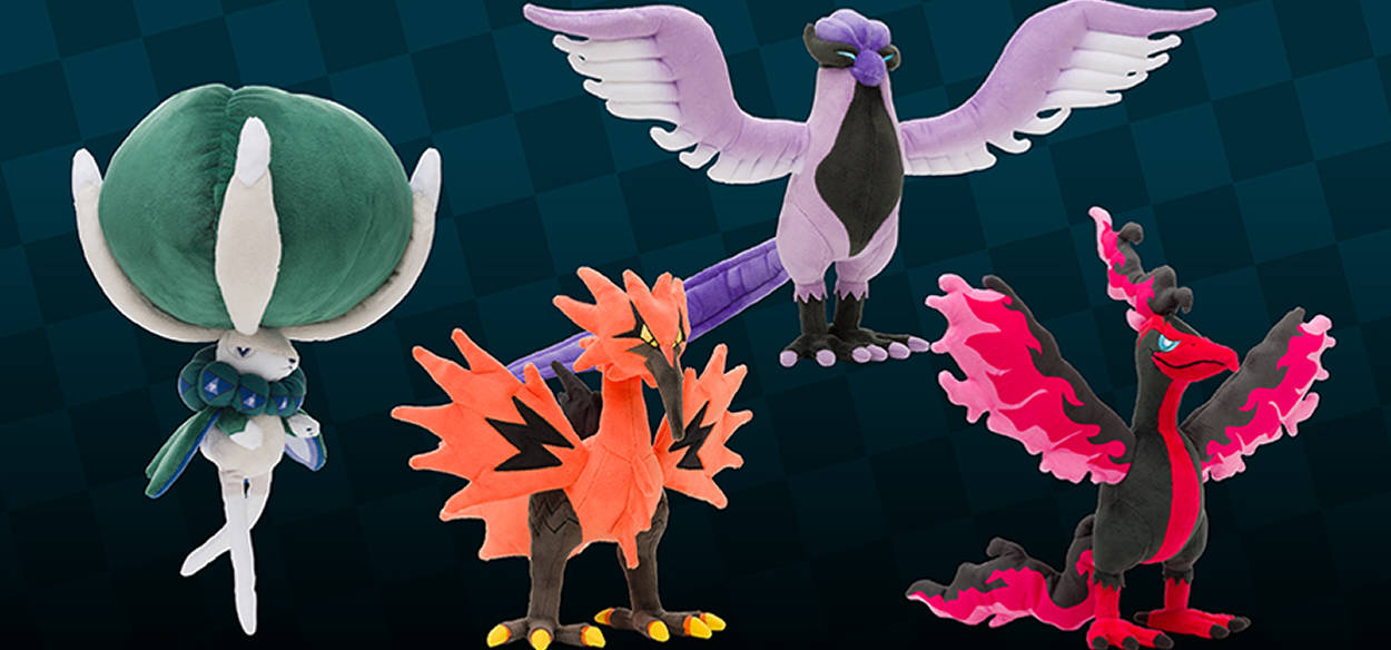 I peluche di Calyrex e degli uccelli leggendari di Galar arrivano nei Pokémon Center