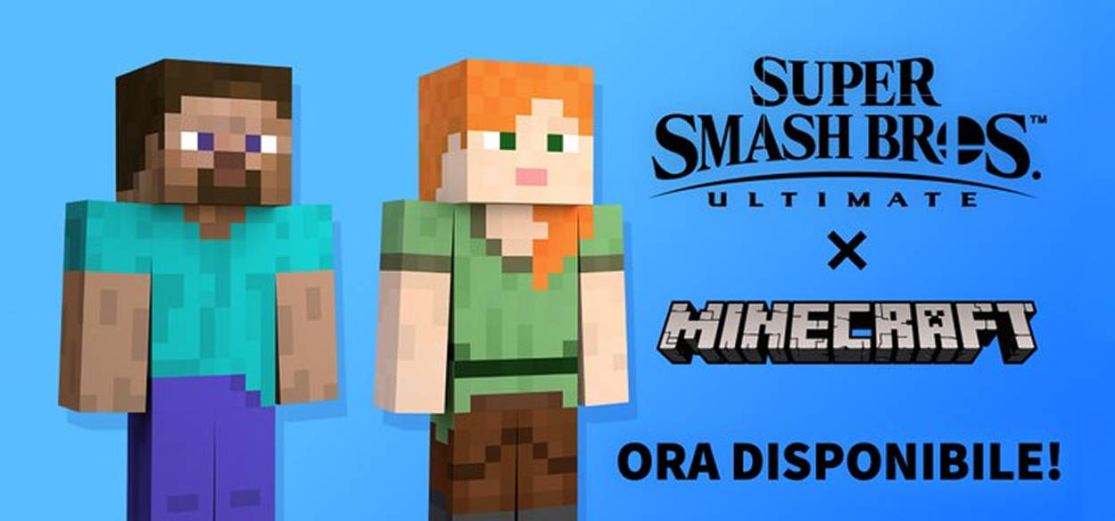 Super Smash Bros. Ultimate: disponibili ora i personaggi di Minecraft