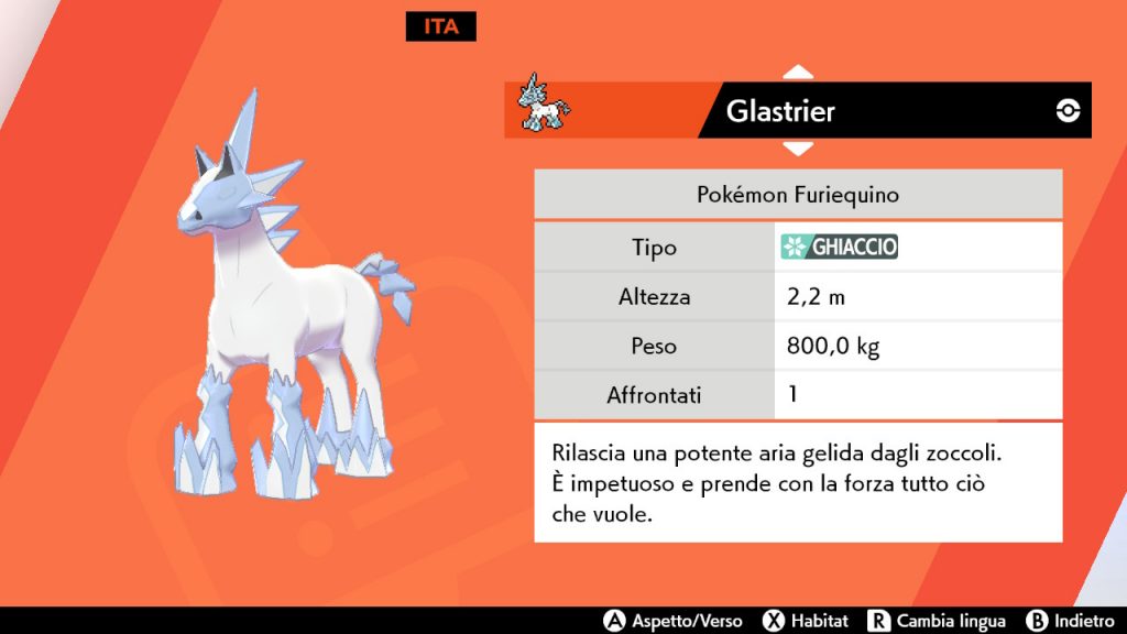 Pokédex di Glastrier