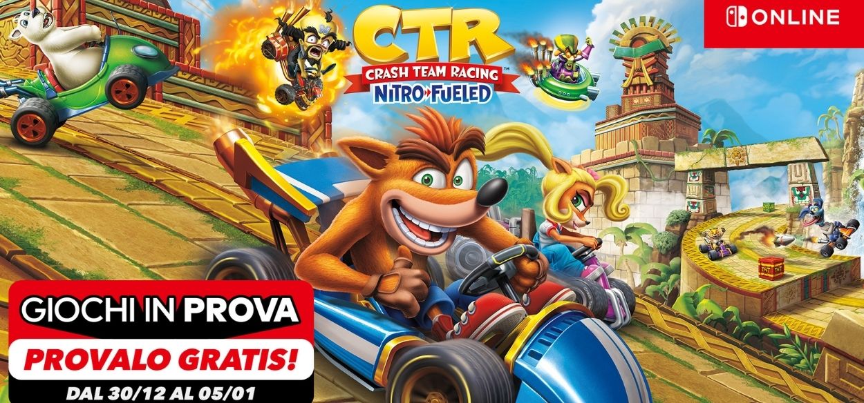 Crash Team Racing Nitro-Fueled in prova gratuita per i clienti di Nintendo Switch Online